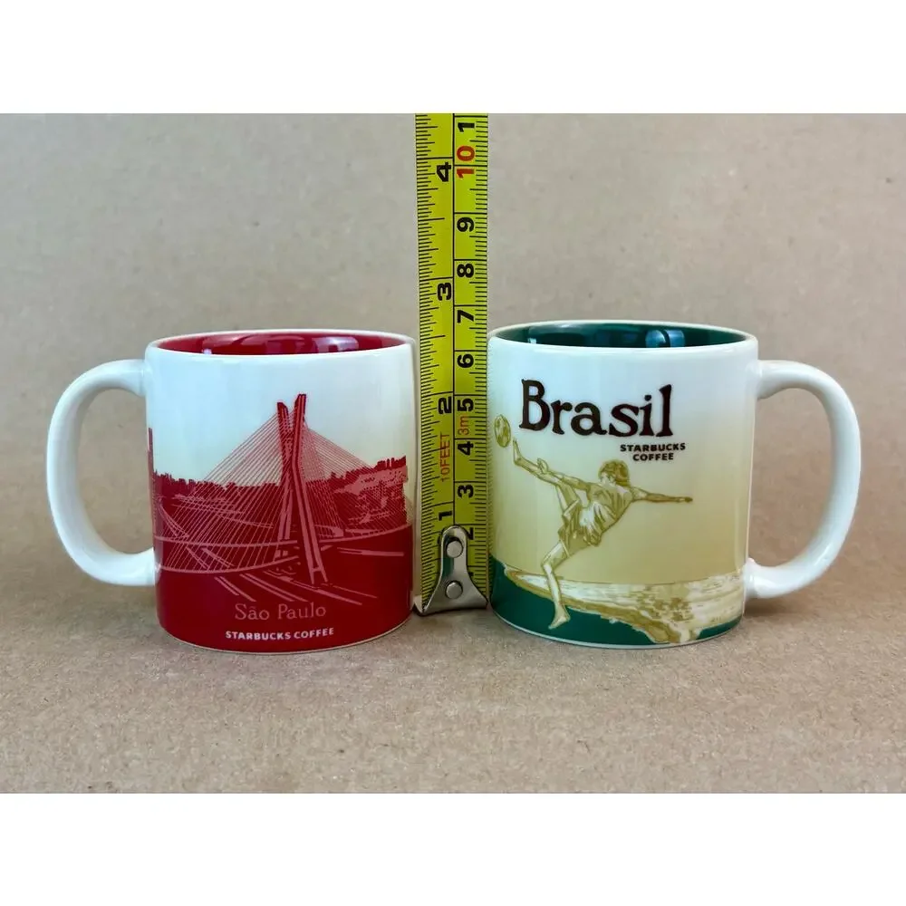 Starbucks Global Icon Demitasse Mugs Set - Brasil & Sao Paulo 3 oz Mini Cups